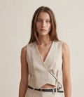 Trim-Detail Blouse — Natur